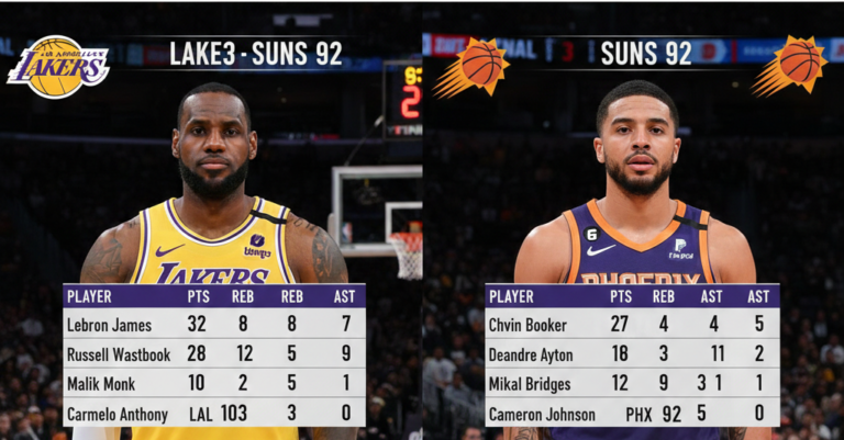 lakers vs phoenix suns match player stats