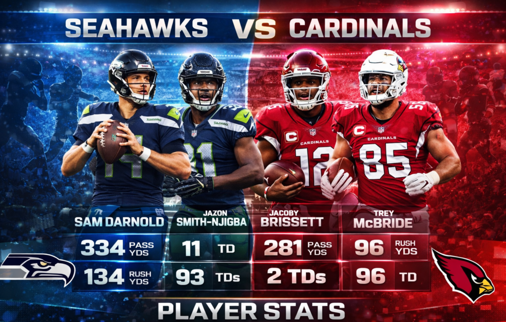 seahawks vs arizona cardinals match player stats